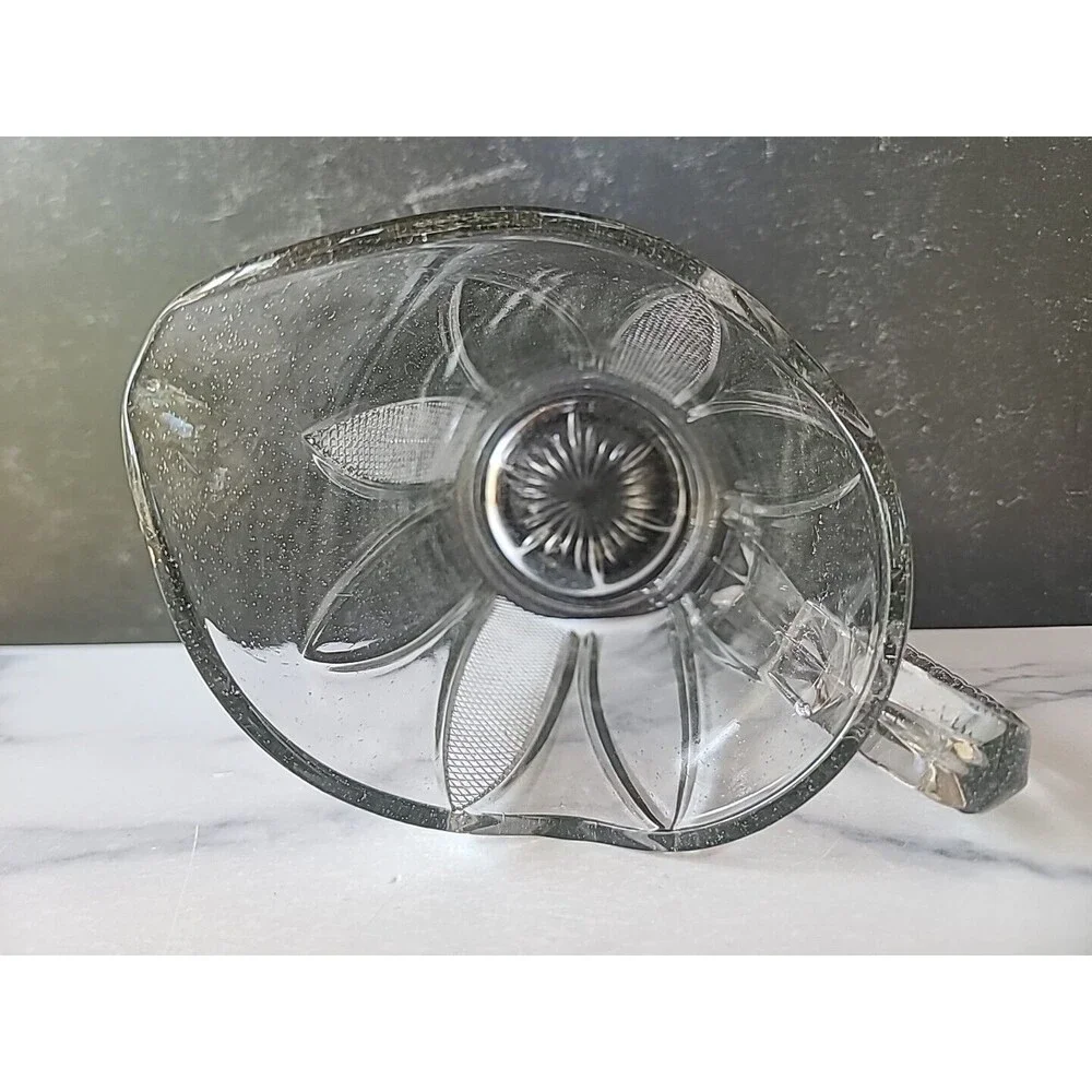 Vintage Clear Glass Pitcher, READ